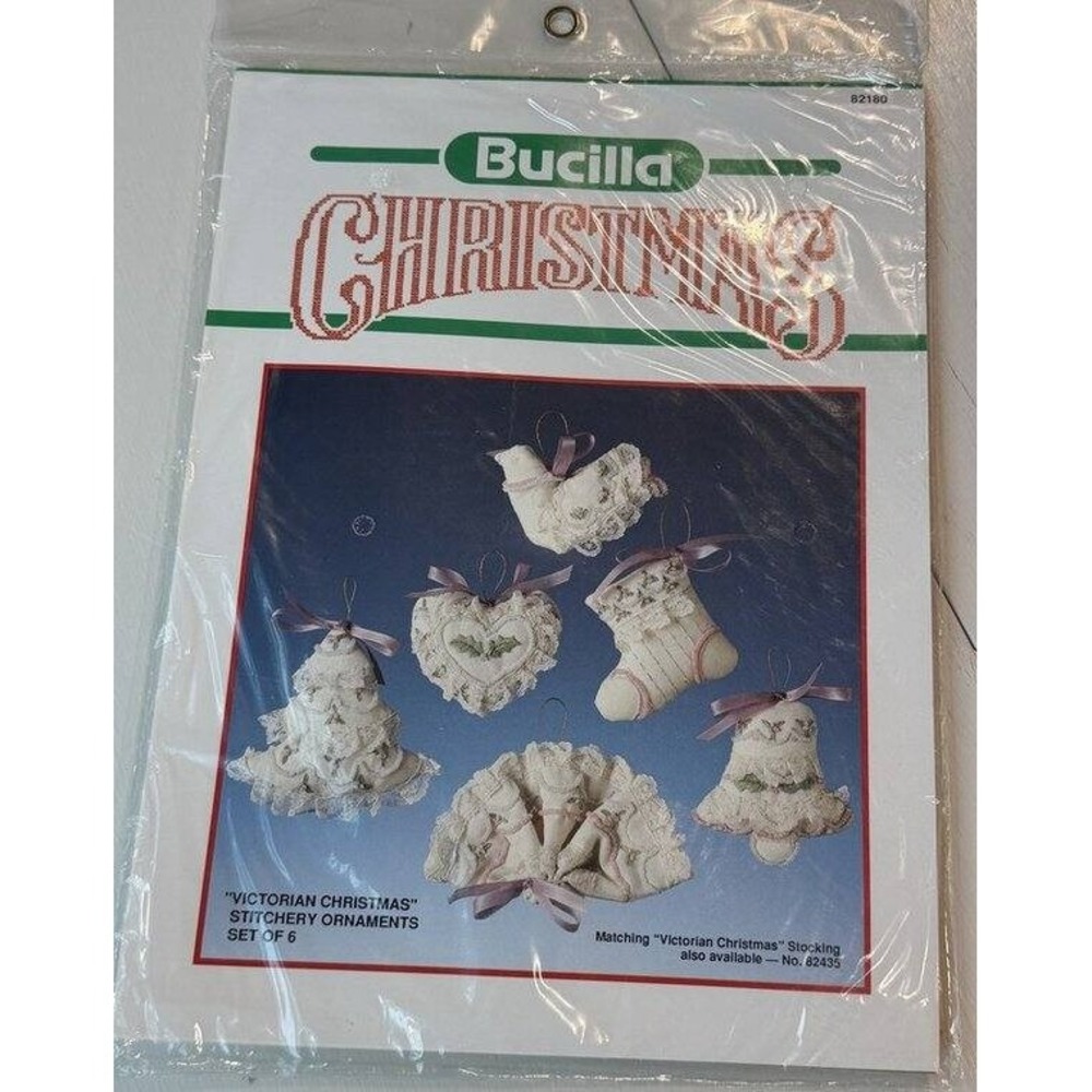 Bucilla Christmas Victorian Christmas Stitchery Ornaments Set of 6 New 82180